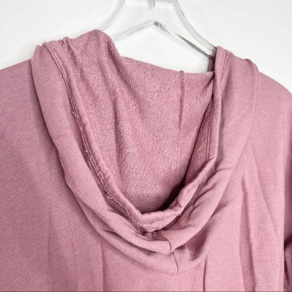 LULU'S Relaxed Agenda Mauve Pink Hooded Lounge Romper XS - Picture 3 of 10